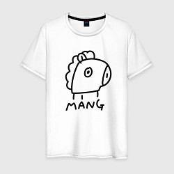 Футболка хлопковая мужская BTS BT21 MANG, цвет: белый