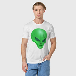 Футболка хлопковая мужская Инопланетянин, цвет: белый — фото 2