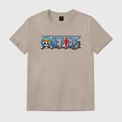 Футболка хлопковая мужская ONE PIECE ВАН ПИС, цвет: миндальный