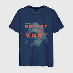 Футболка хлопковая мужская Report the Vort, цвет: тёмно-синий