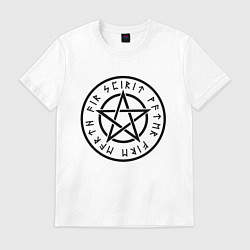 Футболка хлопковая мужская Hell, цвет: белый