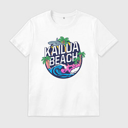 Футболка хлопковая мужская Kailua beach, цвет: белый