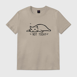 Футболка хлопковая мужская NOT TODAY НЕ СЕГОДНЯ, цвет: миндальный