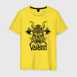 Футболка хлопковая мужская Valheim, цвет: желтый