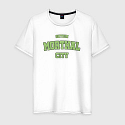 Футболка хлопковая мужская SKYRIM - MORTHAL CITY, цвет: белый