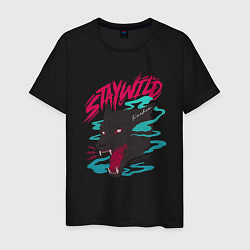 Футболка хлопковая мужская StayWild, цвет: черный