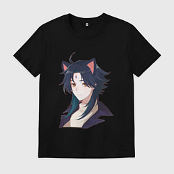 Футболка хлопковая мужская Современный Сяо, цвет: черный