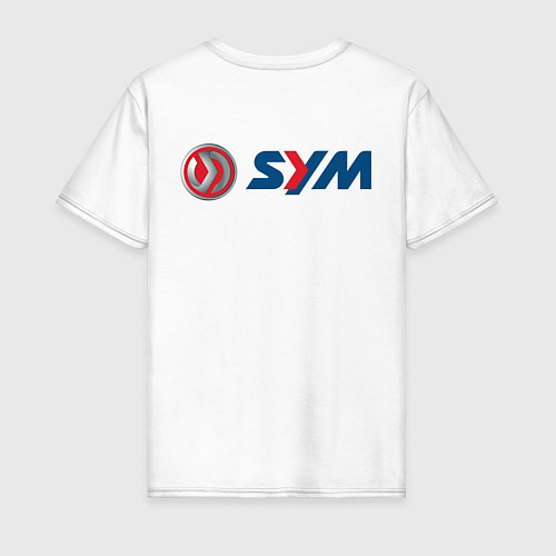 Мужская футболка Sym Мото Лого спина Z / Белый – фото 2