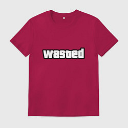 Футболка хлопковая мужская WASTED, цвет: маджента