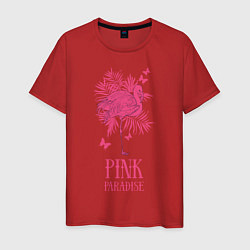 Футболка хлопковая мужская Pink paradise, цвет: красный