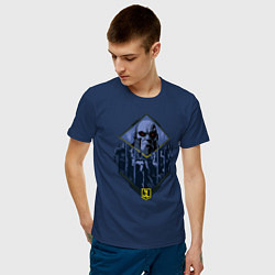 Футболка хлопковая мужская Дарксайд V Лига Справедливости, цвет: тёмно-синий — фото 2