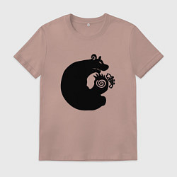 Футболка хлопковая мужская КОРОЛЬ KING ONE PIECE, цвет: пыльно-розовый