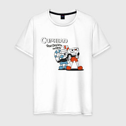 Футболка хлопковая мужская Cuphead, цвет: белый