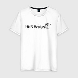 Футболка хлопковая мужская NIER REPLICANT НИАР, цвет: белый