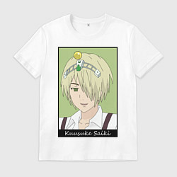 Футболка хлопковая мужская Кускэ Сайки с волосами на глазу, цвет: белый