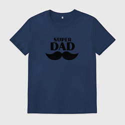 Футболка хлопковая мужская Супер Папа, цвет: тёмно-синий