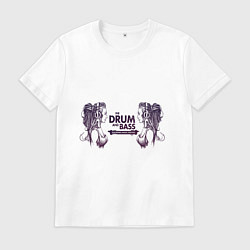 Футболка хлопковая мужская Девушки Drum and Bass, цвет: белый