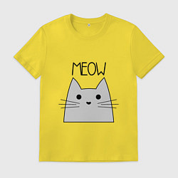 Футболка хлопковая мужская Котик - Мяу, цвет: желтый