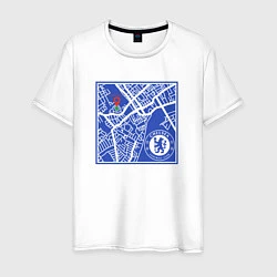 Футболка хлопковая мужская FC Chelsea Stamford Bridge, цвет: белый