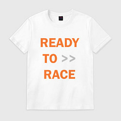 Футболка хлопковая мужская KTM READY TO RACE спина Z, цвет: белый