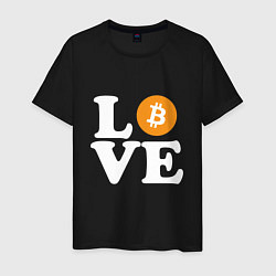 Футболка хлопковая мужская LOVE BITCOIN БИТКОИН БИТОК, цвет: черный