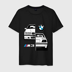 Футболка хлопковая мужская BMW M3 E 36 БМВ М3 E 36, цвет: черный