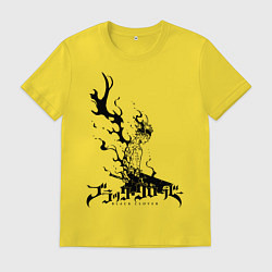 Футболка хлопковая мужская Черный Аста Черный Клевер, цвет: желтый