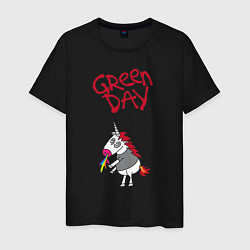 Футболка хлопковая мужская Green Day Unicorn, цвет: черный