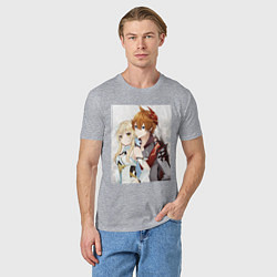 Футболка хлопковая мужская Lumine and tartaglia, цвет: меланж — фото 2