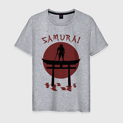 Футболка хлопковая мужская Дух самурая, цвет: меланж