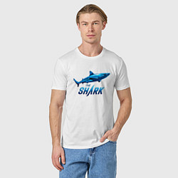 Футболка хлопковая мужская Акула The Shark, цвет: белый — фото 2
