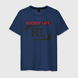 Футболка хлопковая мужская Hockey live big logo, цвет: тёмно-синий