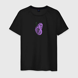 Футболка хлопковая мужская Purple heart, цвет: черный