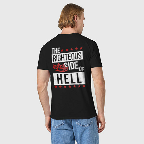 Мужская футболка The wrong side of hell / Черный – фото 4
