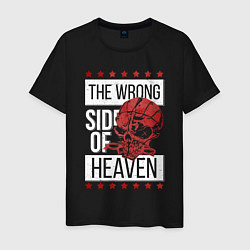 Футболка хлопковая мужская The wrong side of hell, цвет: черный