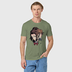 Футболка хлопковая мужская Сатоми, цвет: авокадо — фото 2