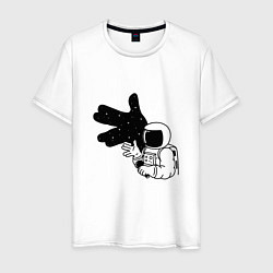 Футболка хлопковая мужская Космонавтик, цвет: белый