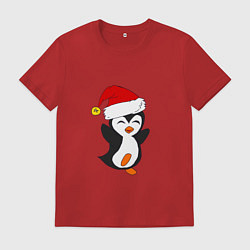 Футболка хлопковая мужская Happy Pinguin, цвет: красный