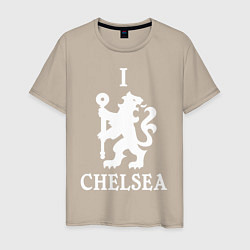 Футболка хлопковая мужская I LOVE CHELSEA, цвет: миндальный