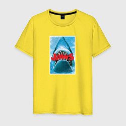 Футболка хлопковая мужская Jaws classic, цвет: желтый