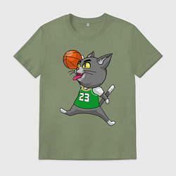 Футболка хлопковая мужская Jordan Cat, цвет: авокадо