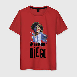 Футболка хлопковая мужская Диего Марадона Аргентина, цвет: красный
