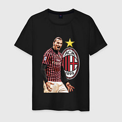 Футболка хлопковая мужская Zlatan Ibrahimovic Milan Italy, цвет: черный