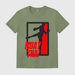 Футболка хлопковая мужская MUAY THAI двусторонняя, цвет: авокадо