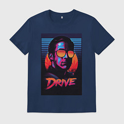 Футболка хлопковая мужская Драйв фильм, цвет: тёмно-синий