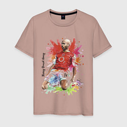 Футболка хлопковая мужская Thierry Daniel Henry, цвет: пыльно-розовый