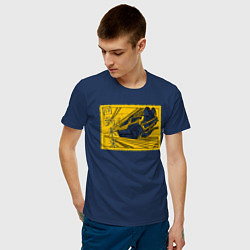Футболка хлопковая мужская Delorian v 2 цвета тёмно-синий — фото 2
