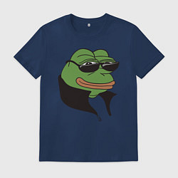 Футболка хлопковая мужская Лягушонок Пепе, цвет: тёмно-синий