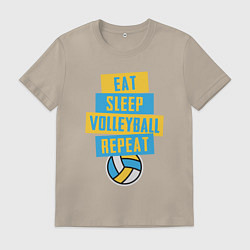 Мужская футболка Еда, сон, волейбол