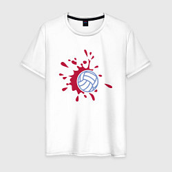 Футболка хлопковая мужская Volleyball Boom, цвет: белый